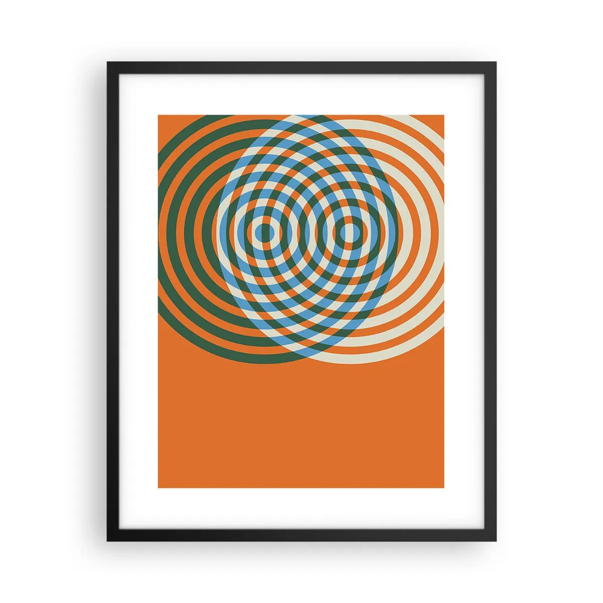 Affiche dans un cadre noir - Poster - Variation circulaire abstraite - 40x50 cm