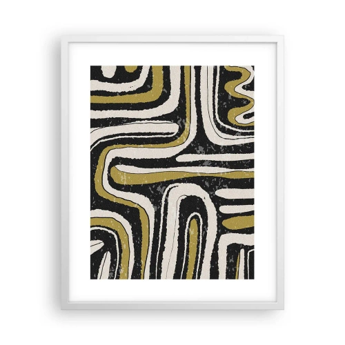 Affiche dans un cadre blanc - Poster - Composition : routes et ruelles - 40x50 cm