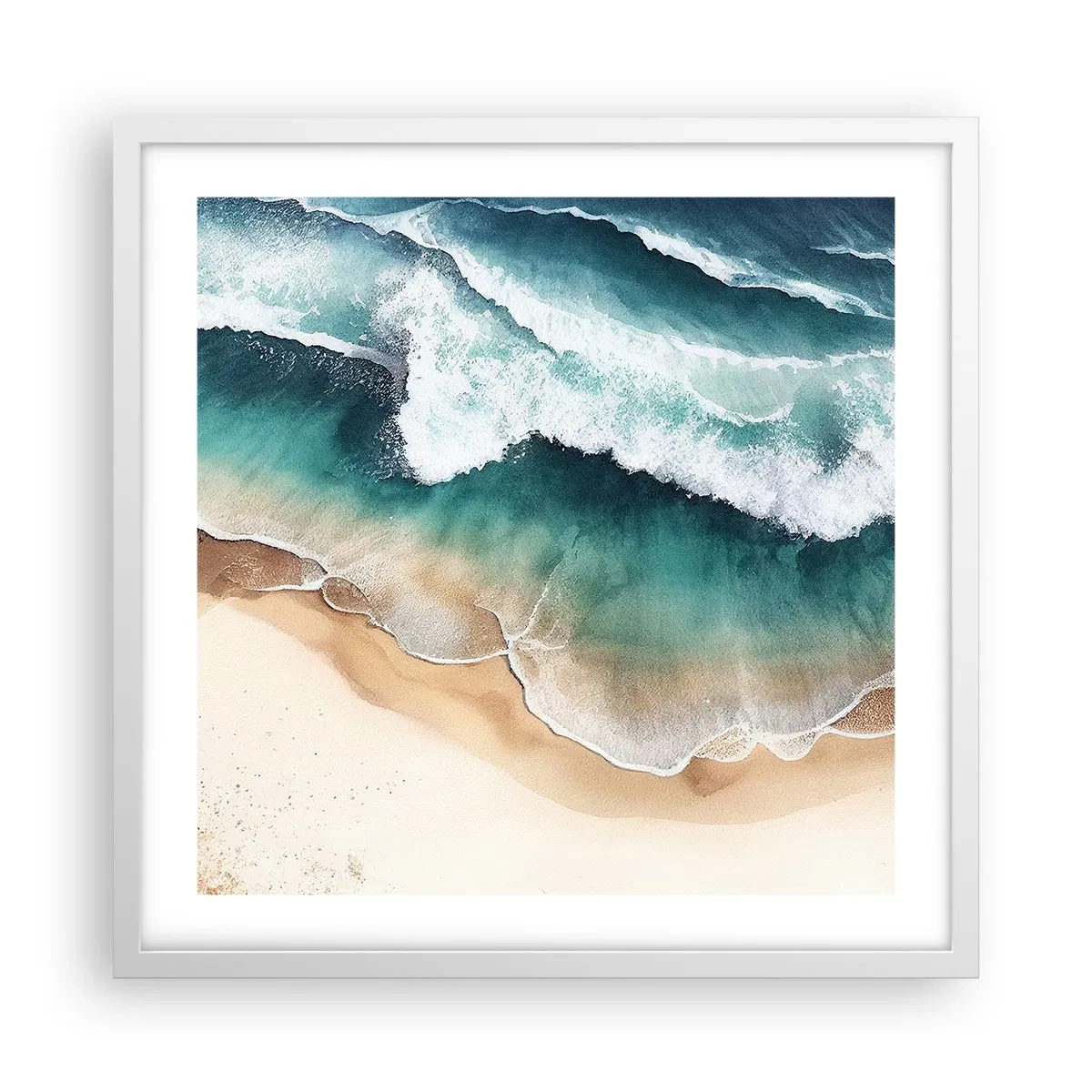 Affiche dans un cadre blanc - Poster - La rencontre éternelle - 50x50 cm