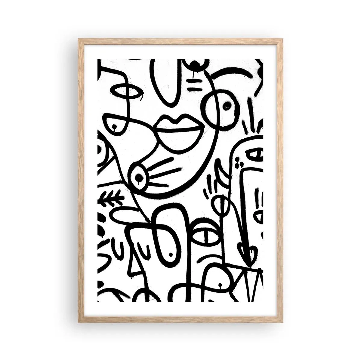 Affiche dans un chêne clair - Poster - Visages et mirages - 50x70 cm