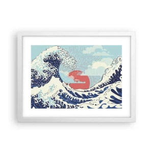 Affiche dans un cadre blanc - Poster - D'une inspiration japonnaise - 40x30 cm