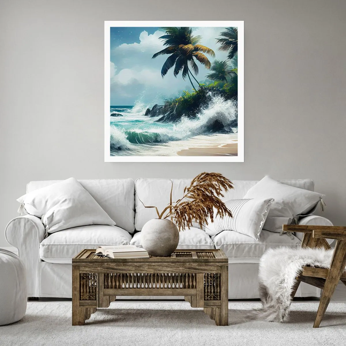 Affiche - Poster - Sur une côte tropicale - 40x40 cm