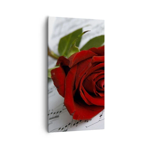 Impression sur toile - Image sur toile - Musique des sentiments en écarlate - 55x100 cm