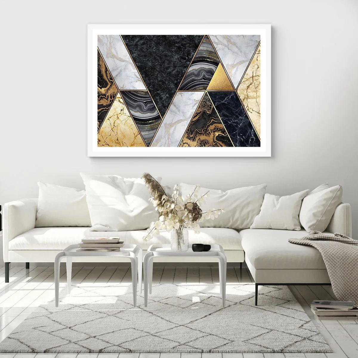 Affiche dans un cadre blanc - Poster - Pierre après pierre - 70x50 cm