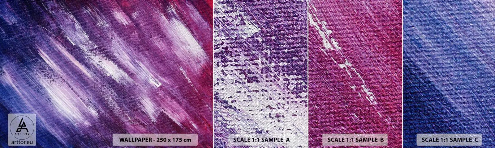 Échantillon de Papier Peint Premium Canvas - Quand le vent ensoleillé souffle - Abstraction, Morceau, Modèle moderne - 100x30 cm