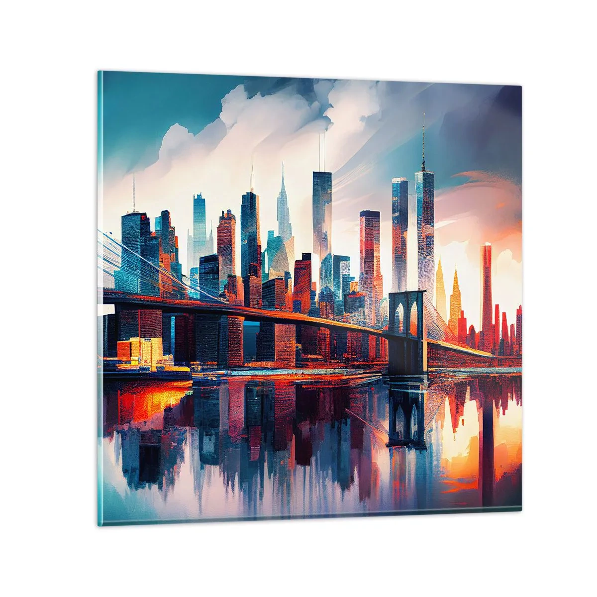 Impression sur verre - Image sur verre - New York onirique - 50x50 cm