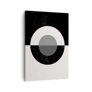 Impression sur toile - Image sur toile - Motif graphique contrasté noir et blanc - 70x100cm - Harmonie de noir et blanc - Décoration murale moderne pour le salon et la chambre ARTTOR