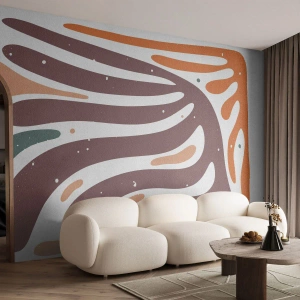 Papier Peint Autocollant Deluxe Sticker - Composition organique rayonnante - Bohème, Minimalisme, Morceau - 450x315 cm