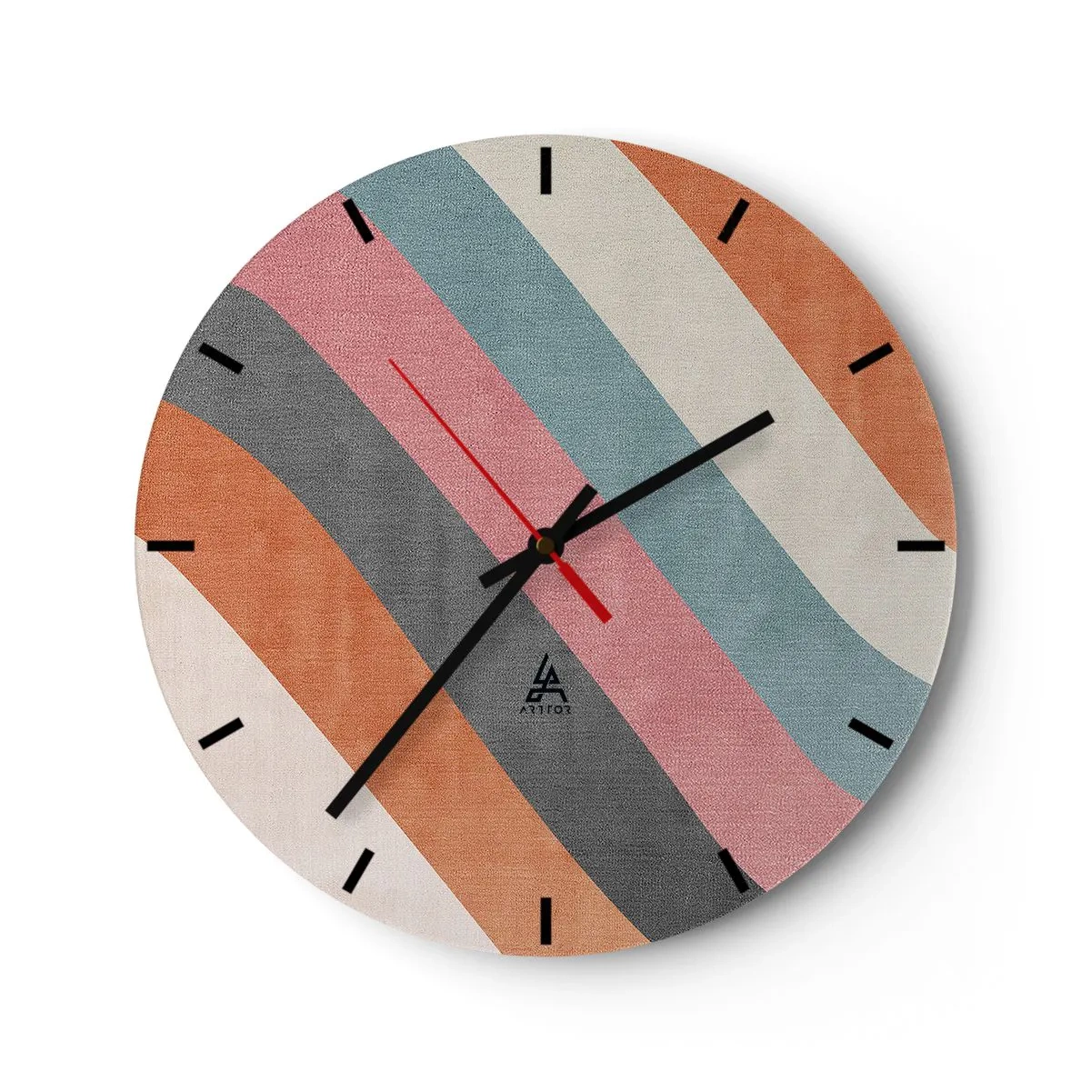 Horloge murale - Pendule murale - Composition diagonale – mouvement - 40x40 cm