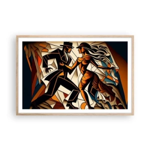 Affiche dans un chêne clair - Poster - Danse de passion et de volupté - 91x61 cm