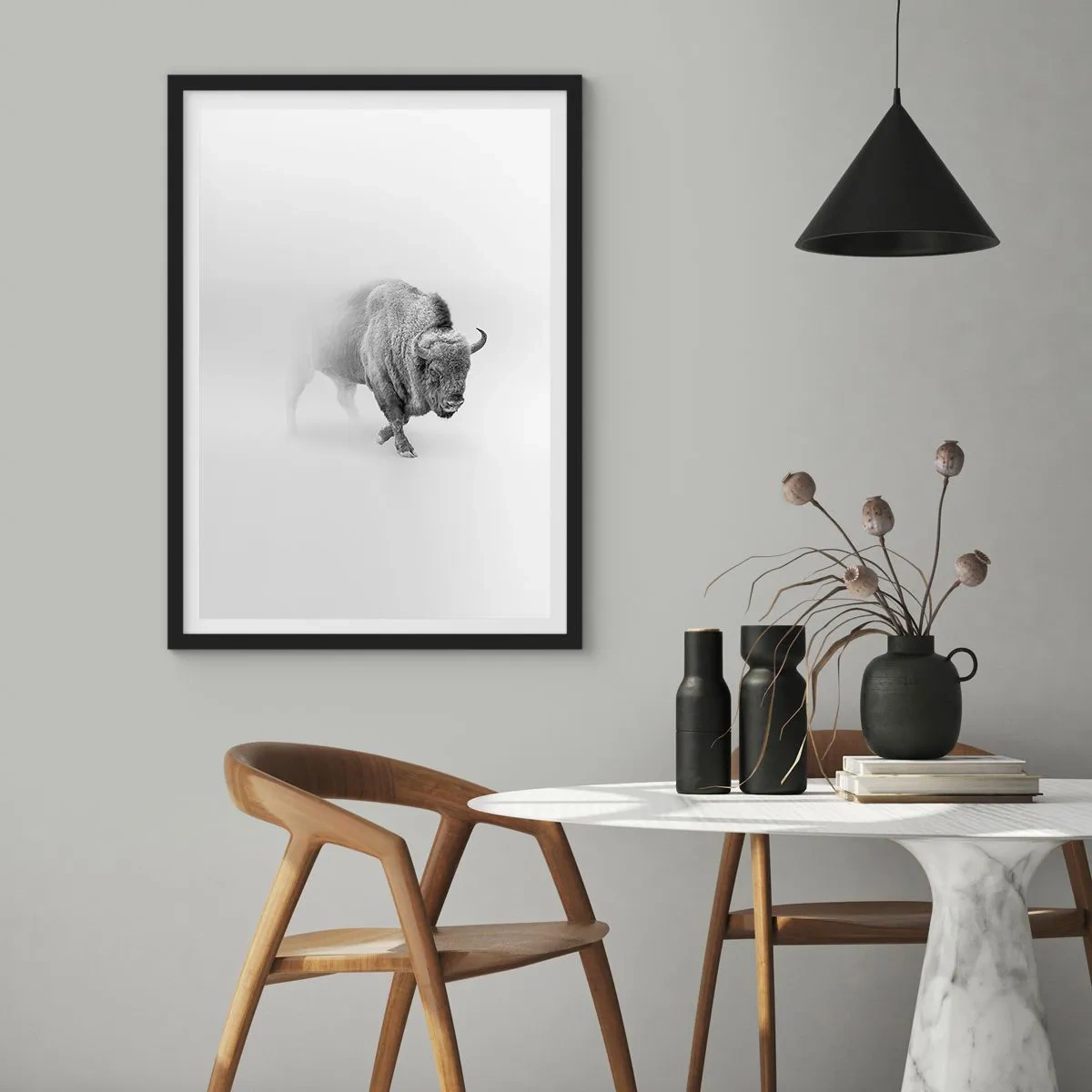 Affiche dans un cadre noir - Poster - Roi de la prairie - 40x50 cm