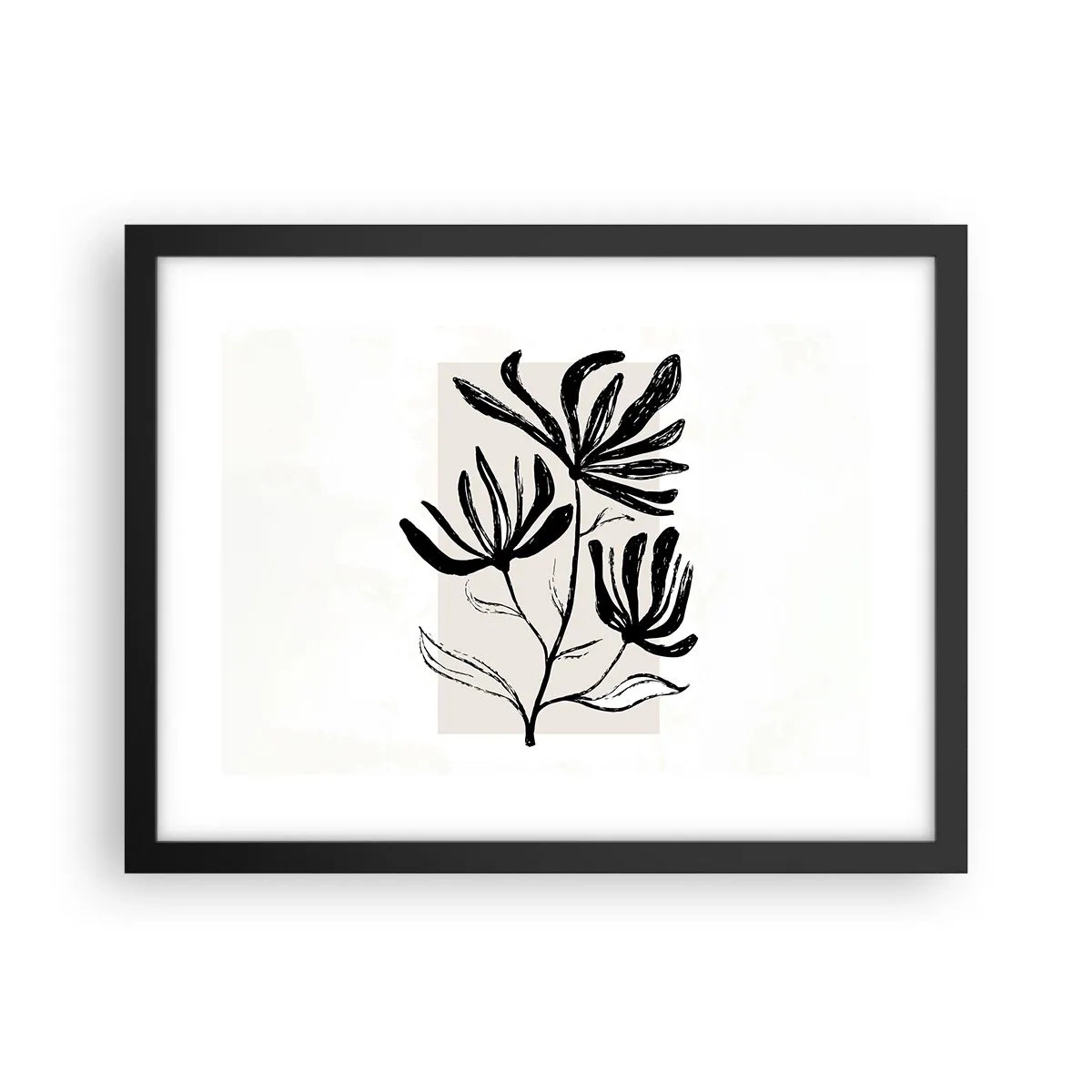 Affiche dans un cadre noir - Poster - Esquisse pour l'herbier - 40x30 cm