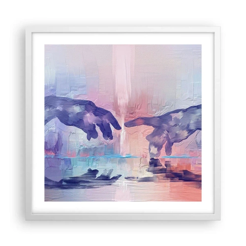 Affiche dans un cadre blanc - Poster - Divine étincelle de vie - 50x50 cm