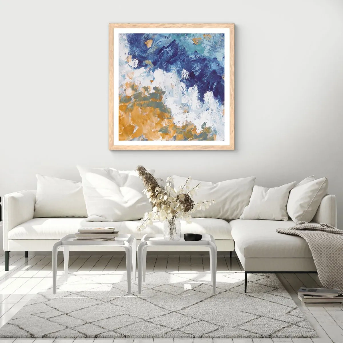 Affiche dans un chêne clair - Poster - Danse des éléments - 30x30 cm