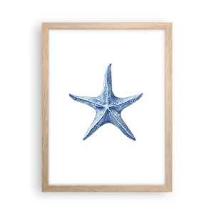 Affiche dans un chêne clair - Poster - Étoile de mer - 30x40 cm