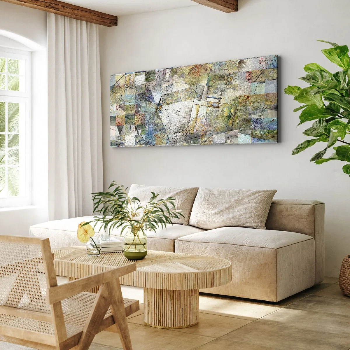 Impression sur toile - Image sur toile - Remaniement géométrique - 90x30 cm