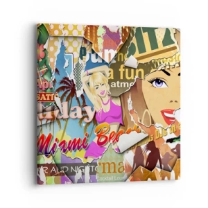 Impression sur toile - Image sur toile - Souvenirs de vacances - 40x40 cm