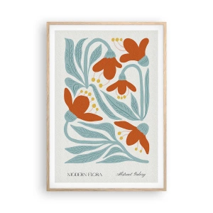 Affiche dans un chêne clair - Poster - Vers la terre, vers le soleil - 70x100 cm