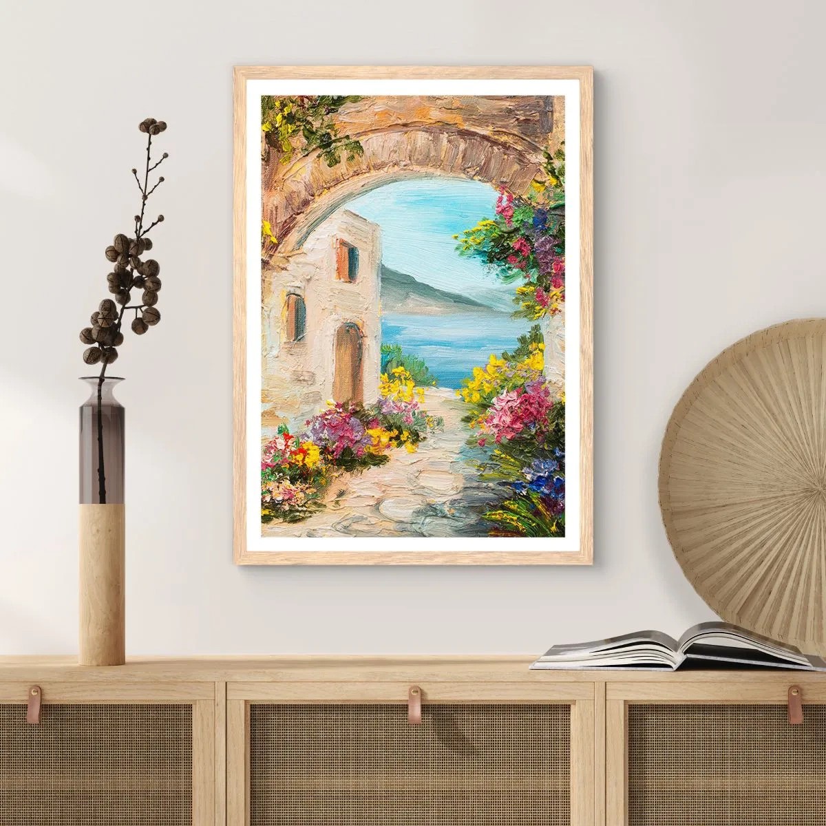 Affiche dans un chêne clair - Poster - Le charme d'une province côtière - 70x100 cm