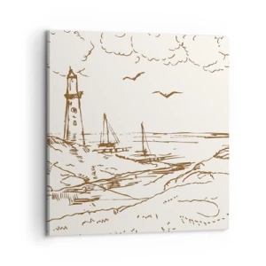 Impression sur toile - Image sur toile - Esquisse de souvenirs d'été - 60x60 cm