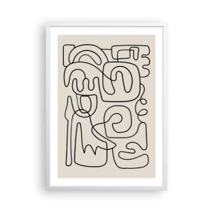 Affiche dans un cadre blanc - Poster - Suivez les indices - 50x70 cm