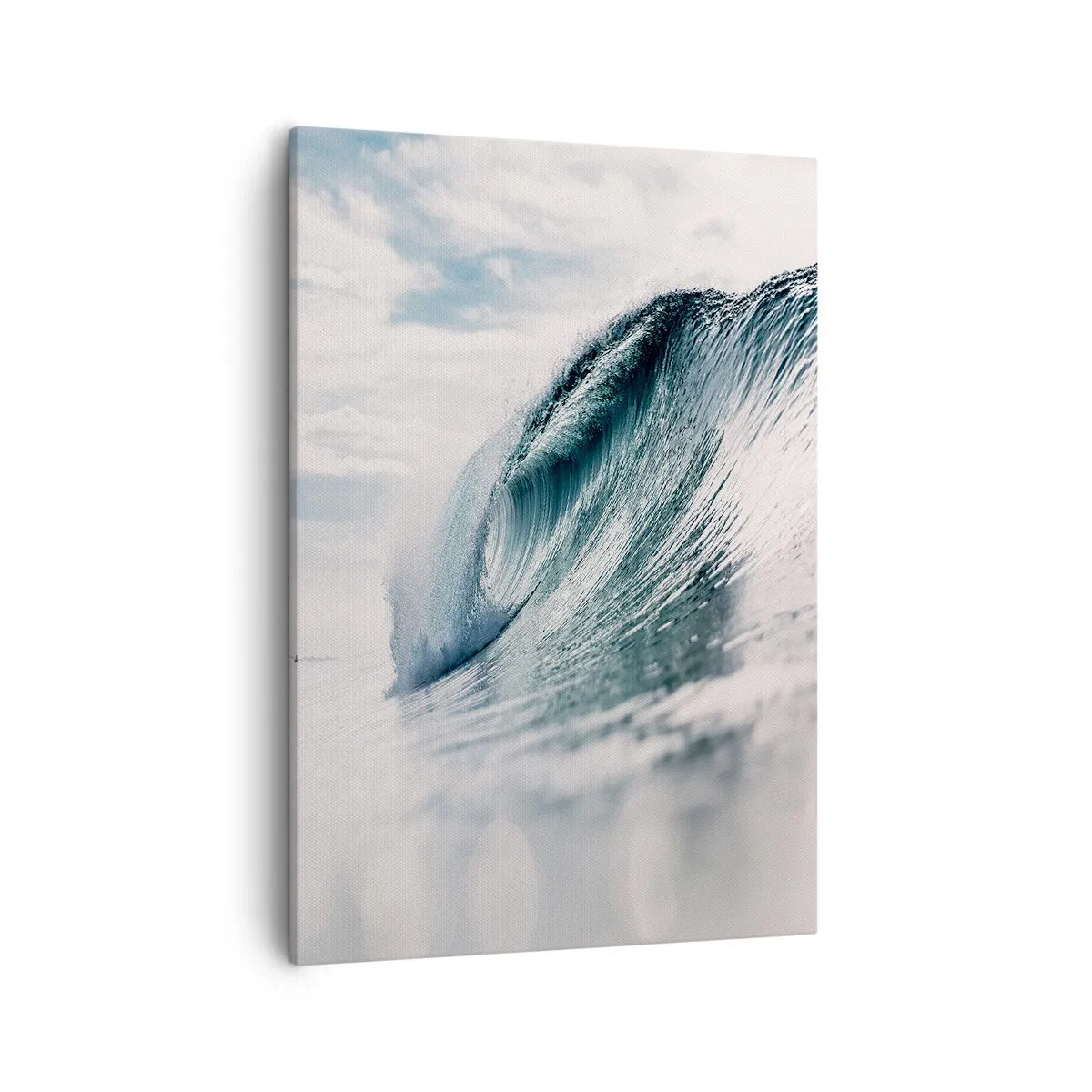 Impression sur toile - Image sur toile - Une vague de mer capturée dans un moment dynamique contre le ciel - 50x70cm - Pic d'eau - Décoration murale moderne pour le salon et la chambre ARTTOR