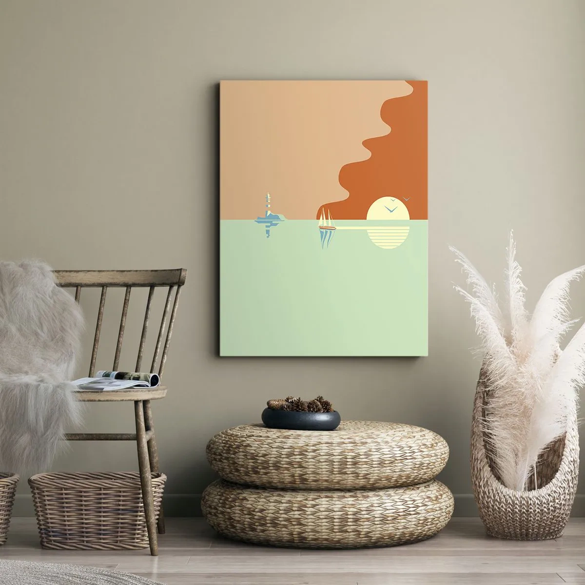 Impression sur toile - Image sur toile - Paysage idéal de la mer - 45x80 cm