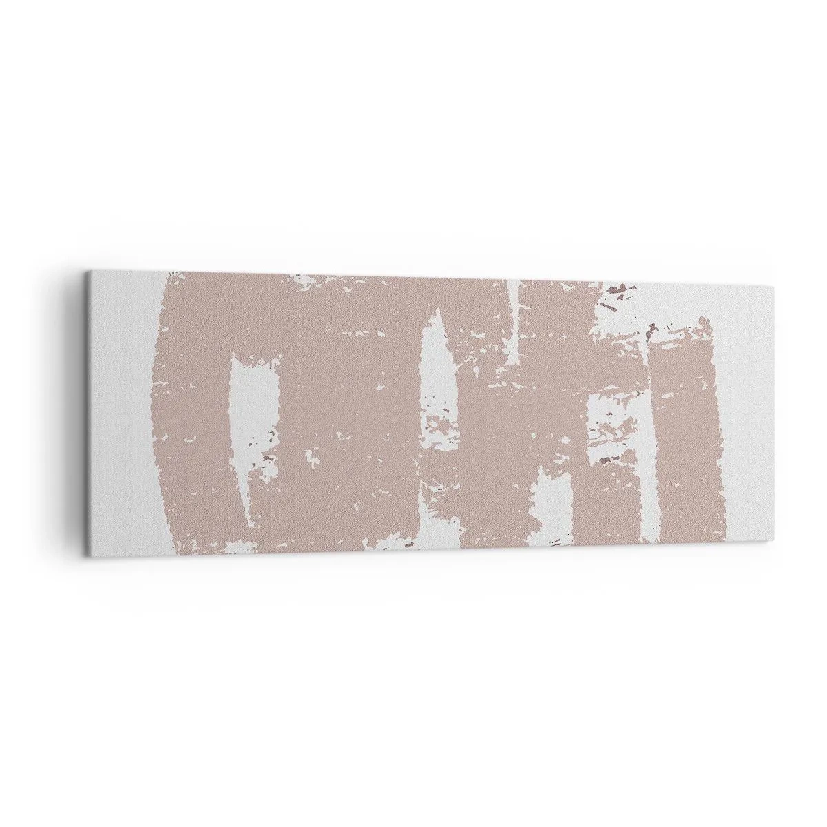 Impression sur toile - Image sur toile - Formes roses douces sur fond clair - 140x50cm - Abstraction en rose tendre - Décoration murale moderne pour le salon et la chambre ARTTOR