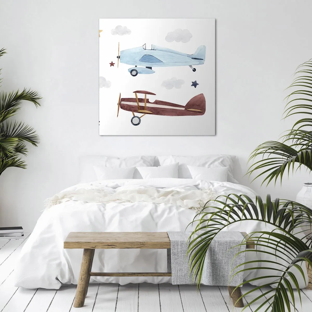 Impression sur toile - Image sur toile - Monsieur le pilote, nous vous attendons ! - 60x60 cm