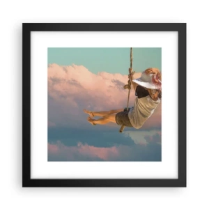 Affiche dans un cadre noir - Poster - S'amuser dans les nuages - 30x30 cm