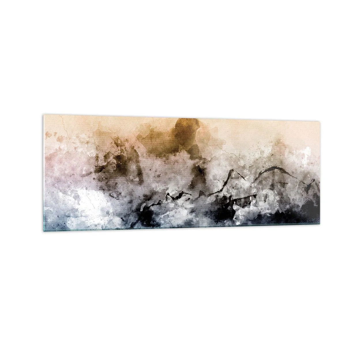 Impression sur verre - Image sur verre - Paysage abstrait avec brouillard et couleurs subtiles - 140x50cm - Noyé dans un nuage de brouillard - Décoration murale moderne pour le salon et la chambre ARTTOR