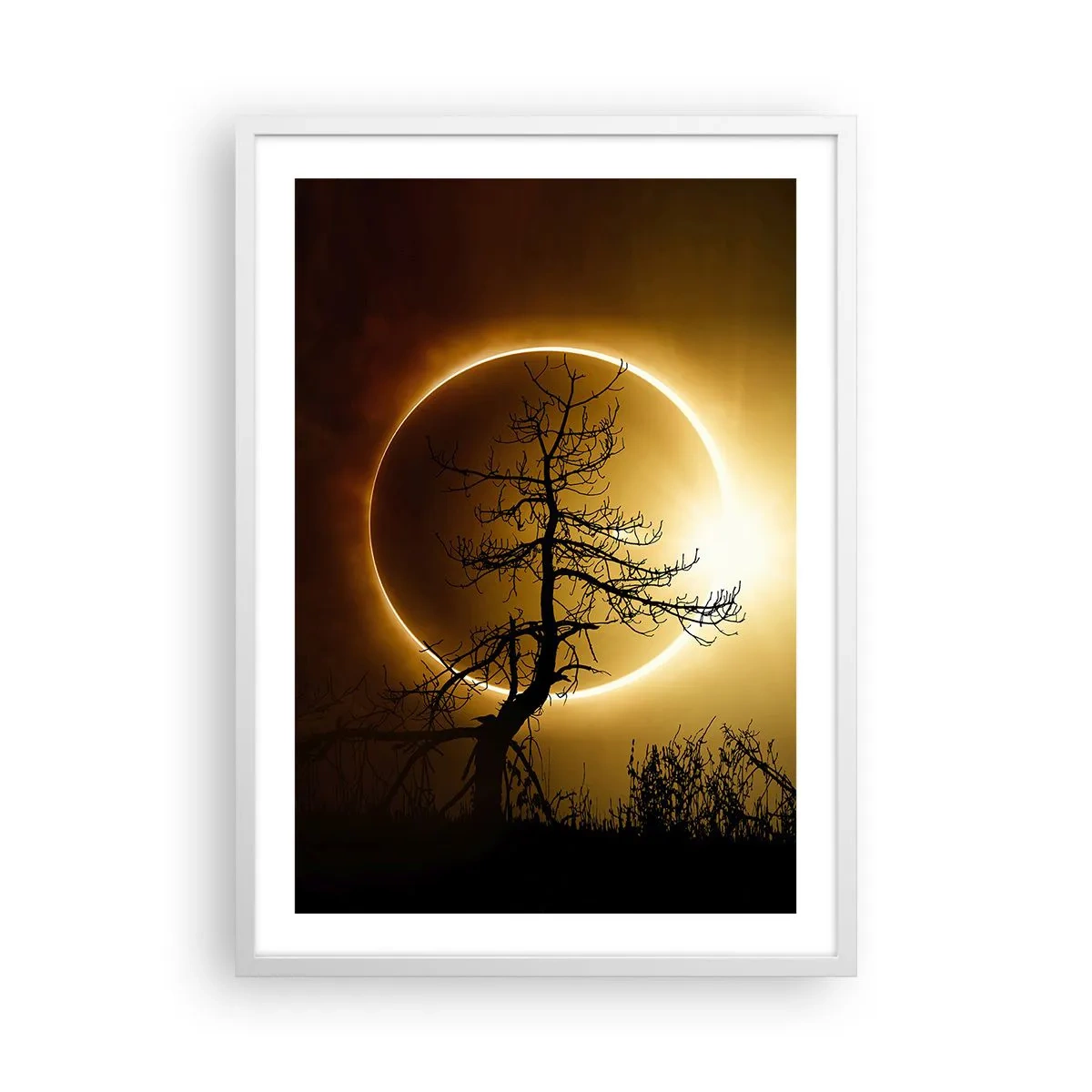 Affiche dans un cadre blanc - Poster - Éclipse totale - 50x70 cm
