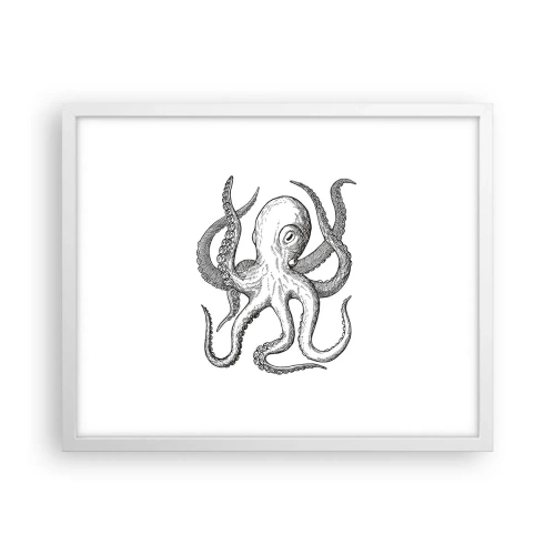 Affiche dans un cadre blanc - Poster - Dansant avec les vagues - 50x40 cm