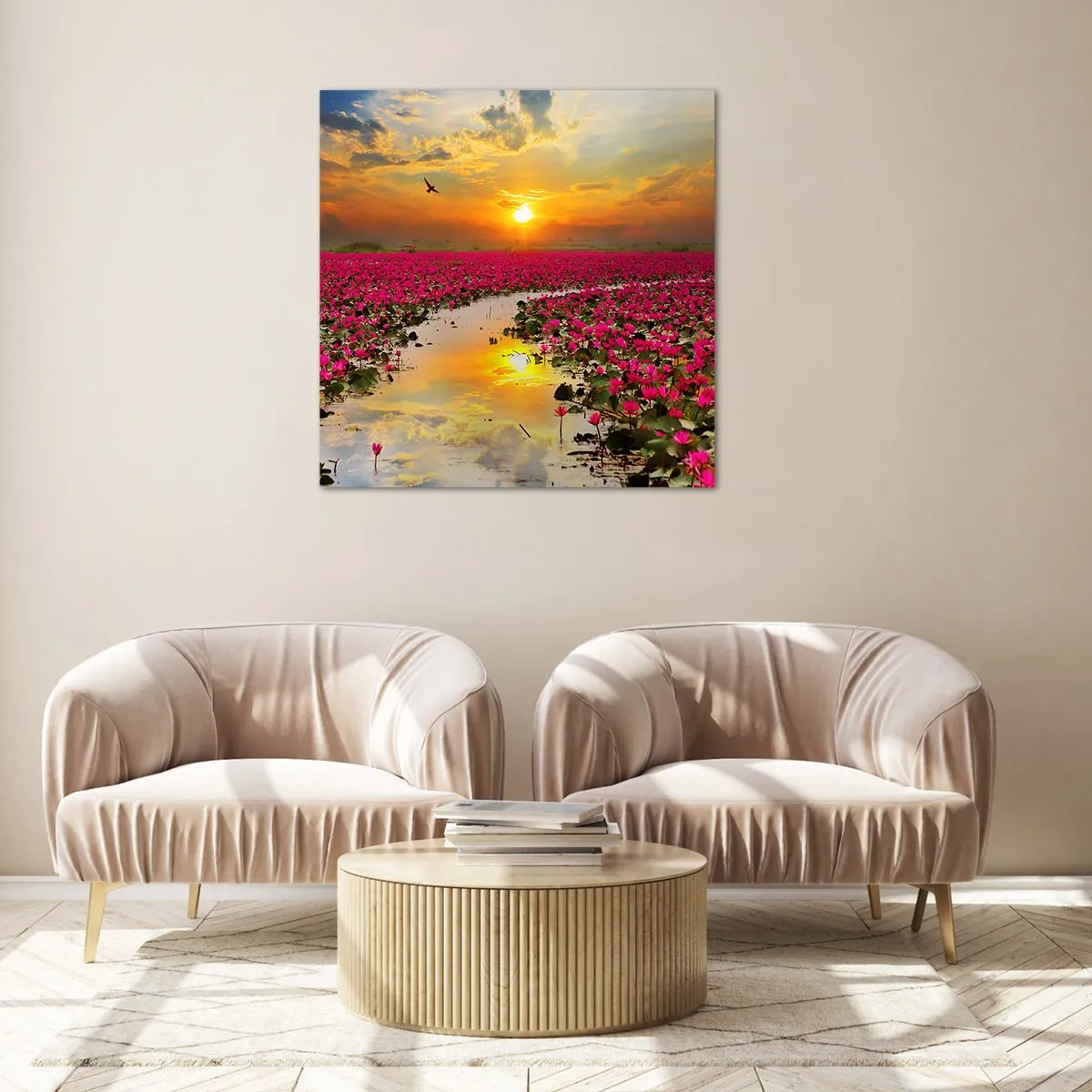 Impression sur verre - Image sur verre - La vie secrète du lac - 70x70 cm