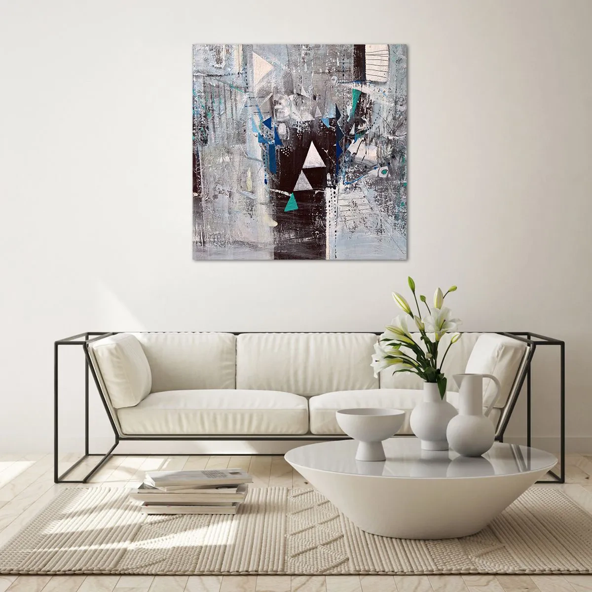 Impression sur verre - Image sur verre - Ordre prioritaire des triangles - 40x40 cm