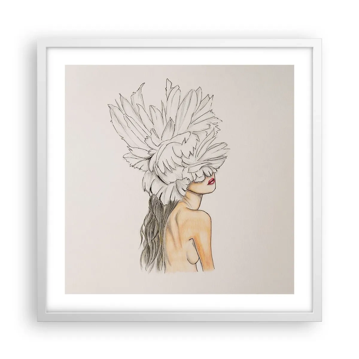 Affiche dans un cadre blanc - Poster - Beauté couronnée - 50x50 cm