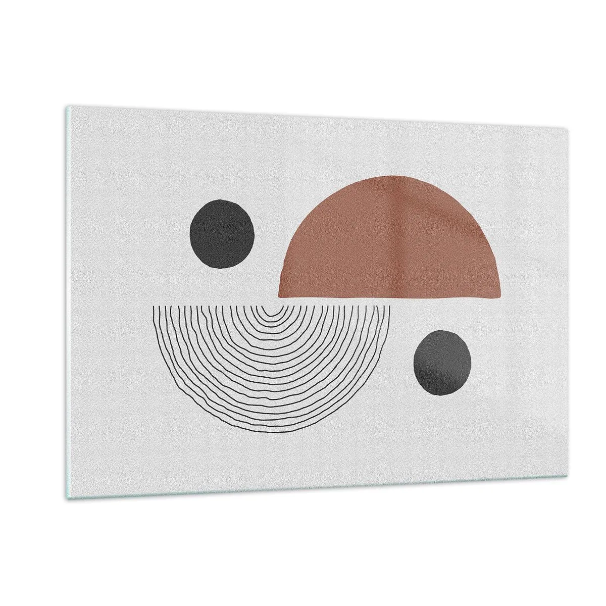 Impression sur verre - Image sur verre - Figures géométriques sur fond clair dans un style abstrait - 120x80cm - Perfection de la roue - Décoration murale moderne pour le salon et la chambre ARTTOR