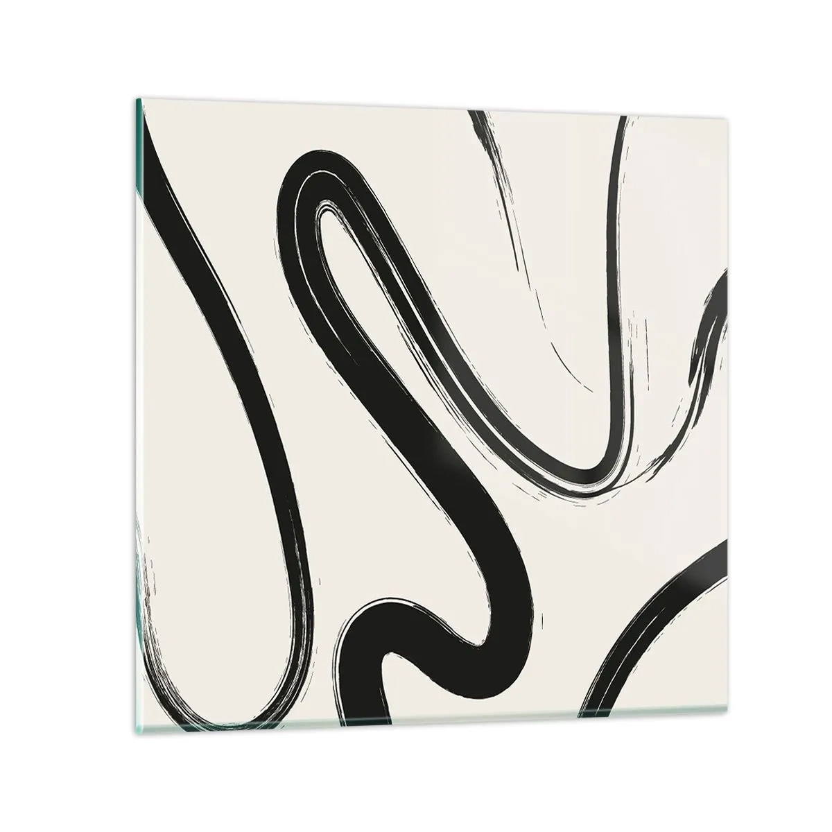 Impression sur verre - Image sur verre - Fantaisie en noir et blanc - 50x50 cm