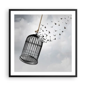 Affiche dans un cadre noir - Poster - Foie...Espoir...Liberté! - 60x60 cm