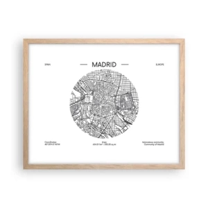 Affiche dans un chêne clair - Poster - Anatomie de Madrid - 50x40 cm