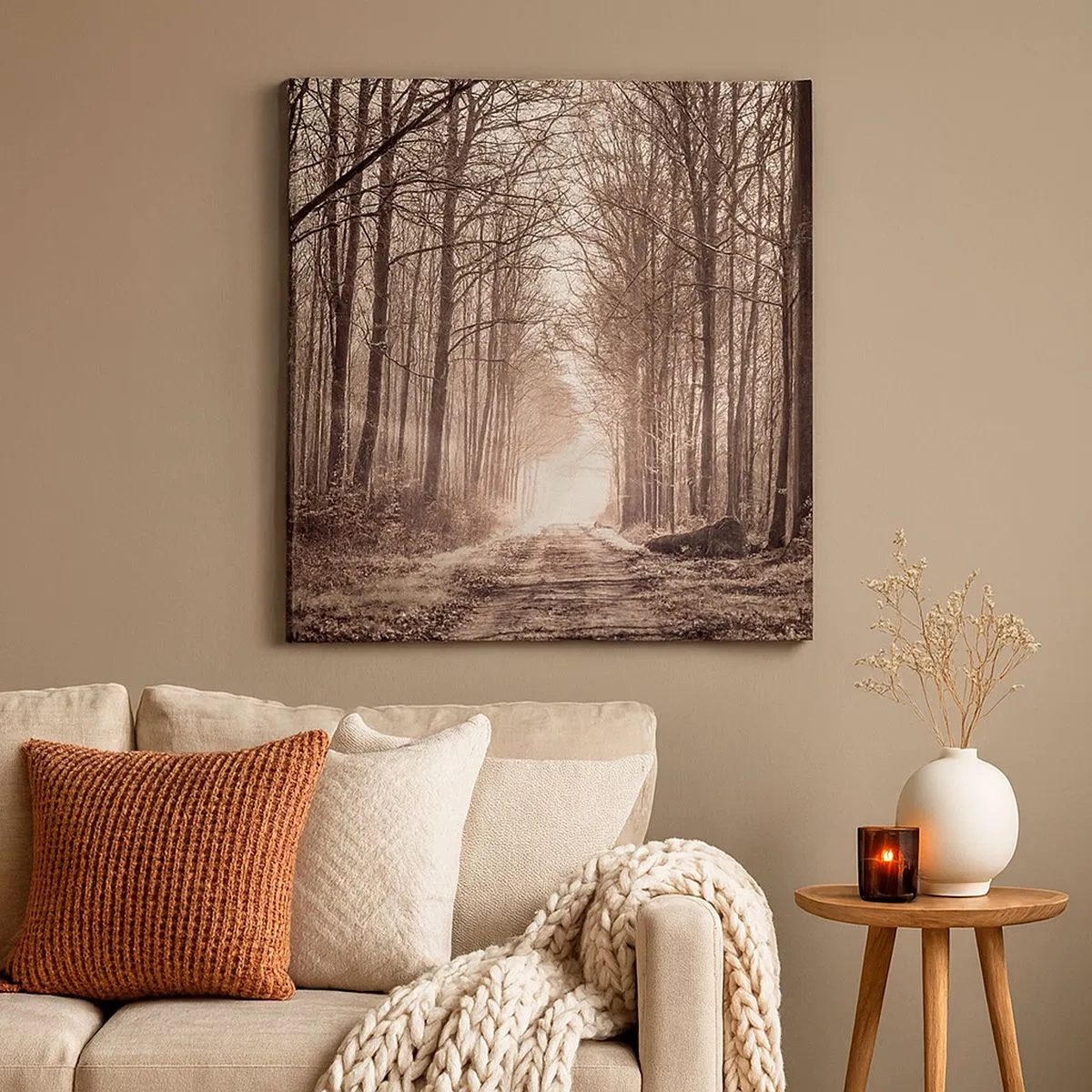 Impression sur toile - Image sur toile - Cathédrale de la forêt - 30x30 cm