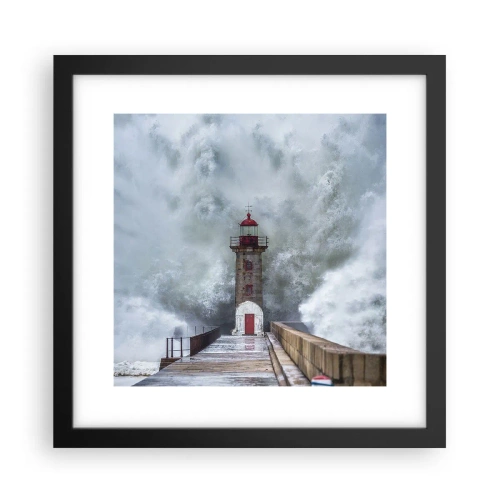 Affiche dans un cadre noir - Poster - Le rugissement des eaux, le bruit soufflera - 30x30 cm