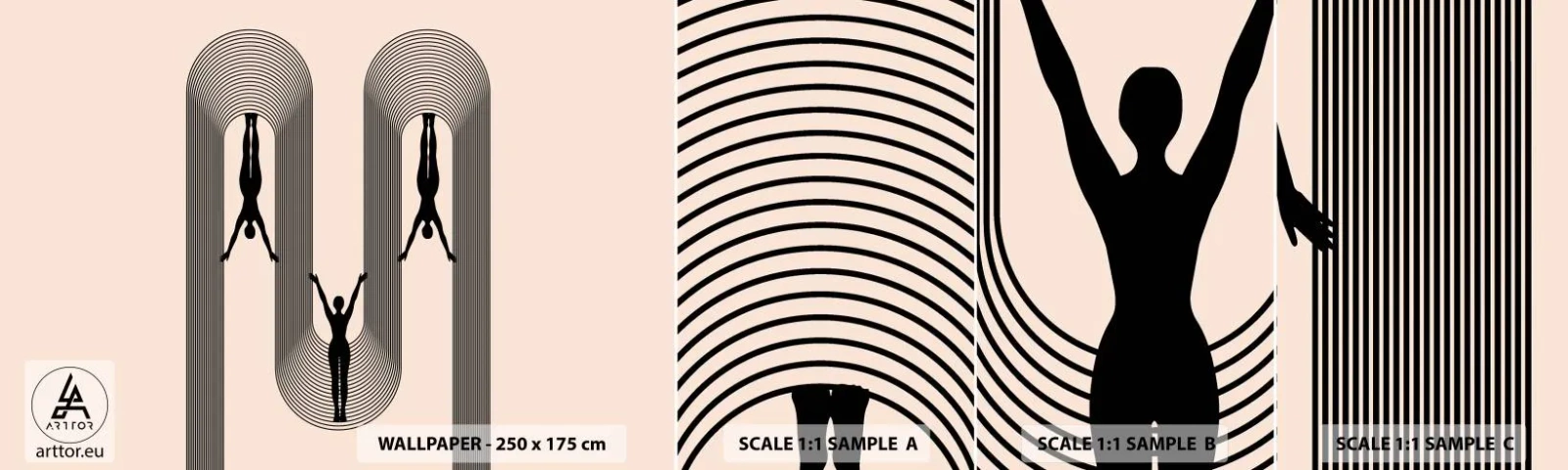 Échantillon De Papier Peint Standard Eco - Les jambes en l’air - Surréalisme, Corps, Yoga - 100x30 cm