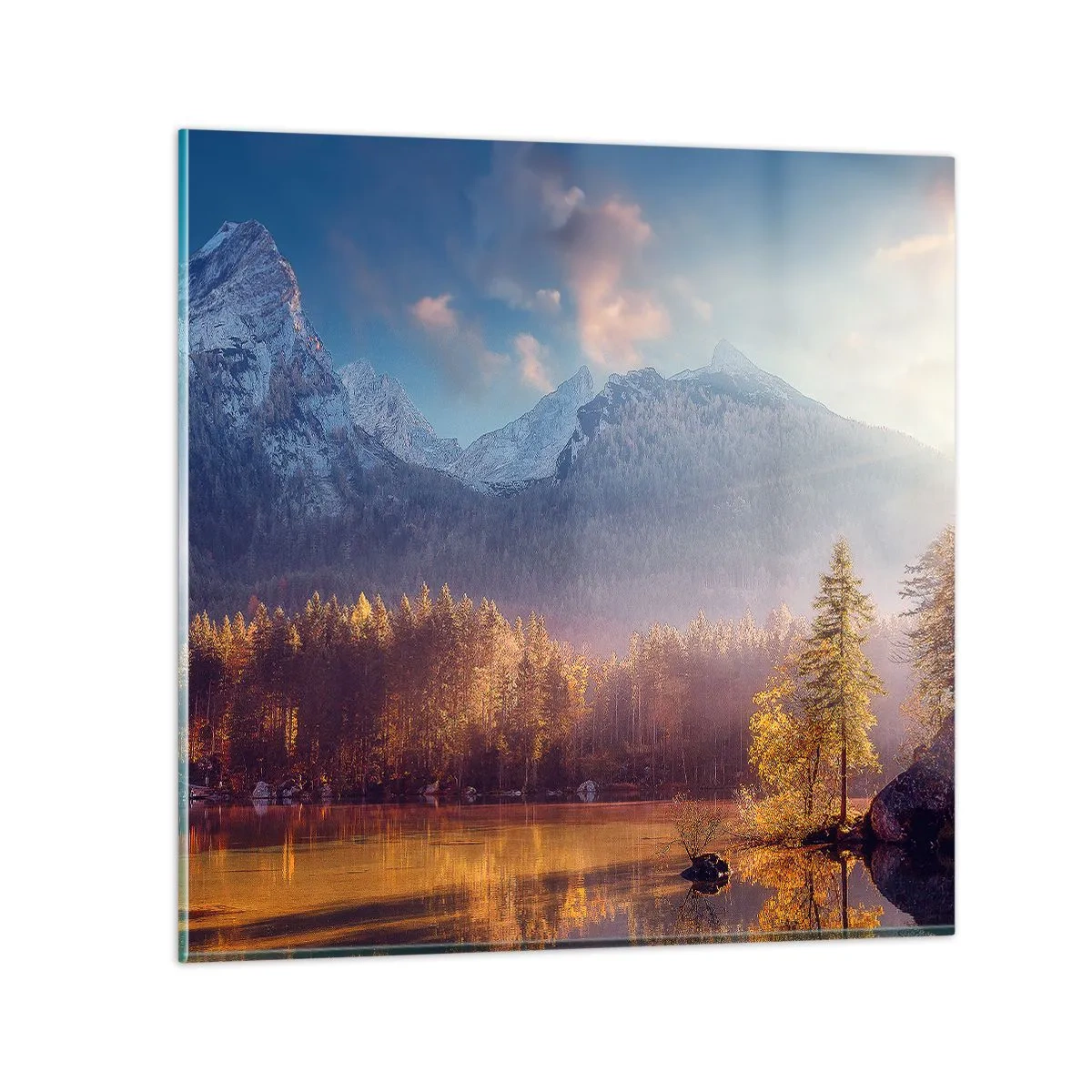 Impression sur verre - Image sur verre - Dans les montagnes et les vallées - 40x40 cm