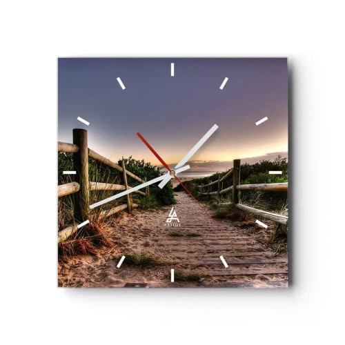 Horloge murale - Pendule murale - On voit déjà le but - 40x40 cm