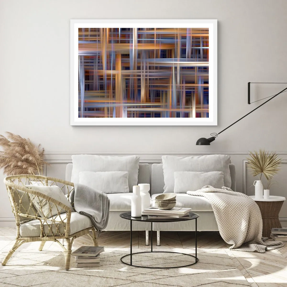 Affiche dans un cadre blanc - Poster - Tissé de lumière - 50x40 cm