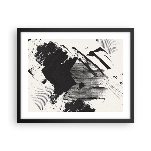 Affiche dans un cadre noir - Poster - Abstraction – expression du noir - 50x40 cm