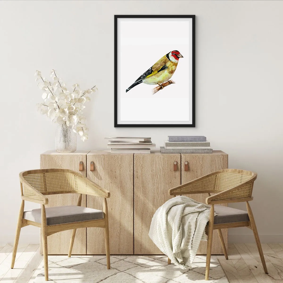 Affiche dans un cadre noir - Poster - Portrait d'oiseau - 40x50 cm