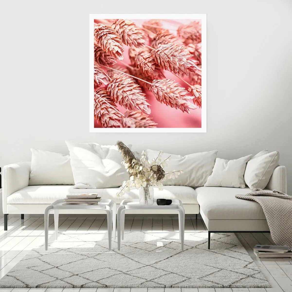 Affiche - Poster - Une cascade florale en rose - 30x30 cm