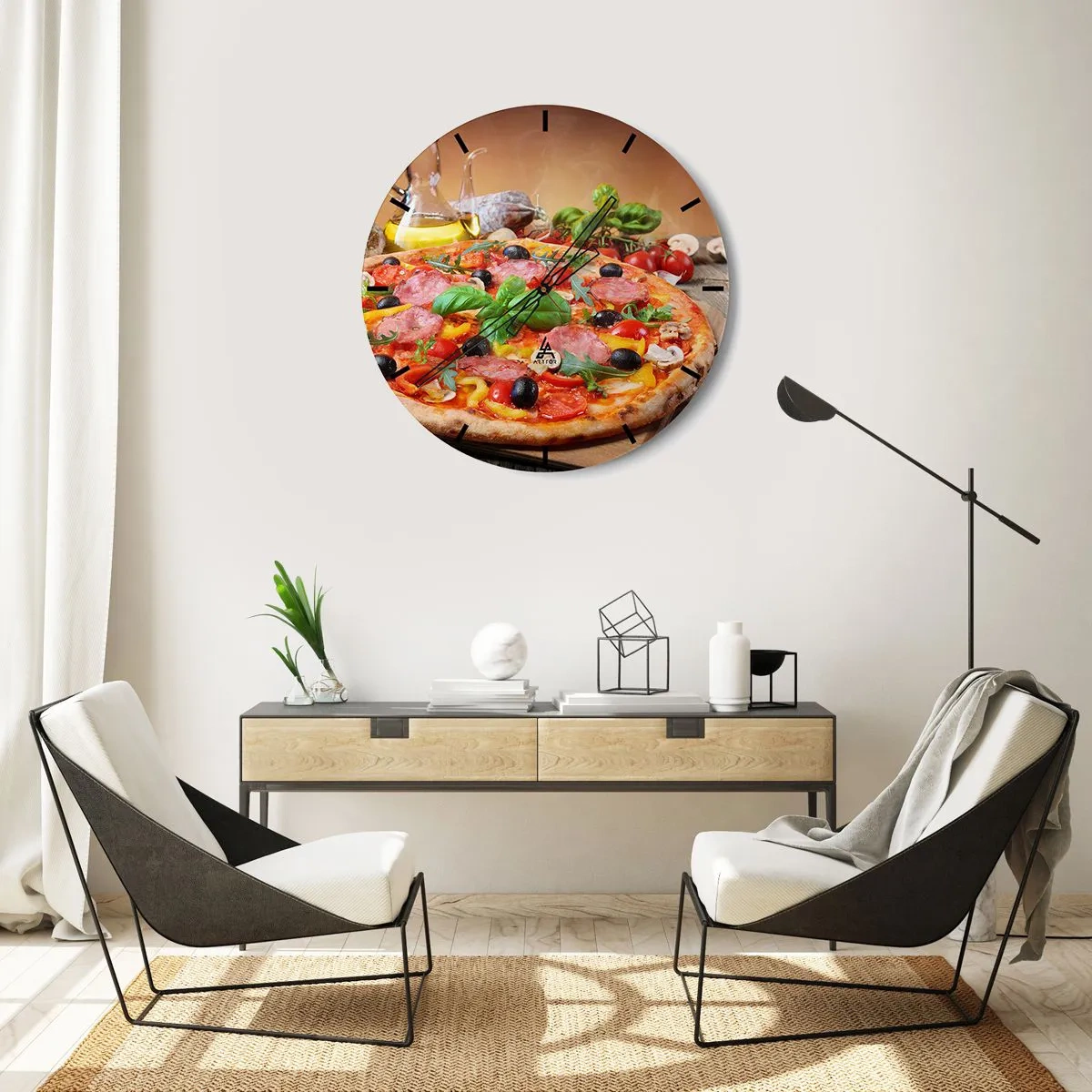 Horloge murale - Pendule murale - Avec une vraie saveur italienne - 40x40 cm